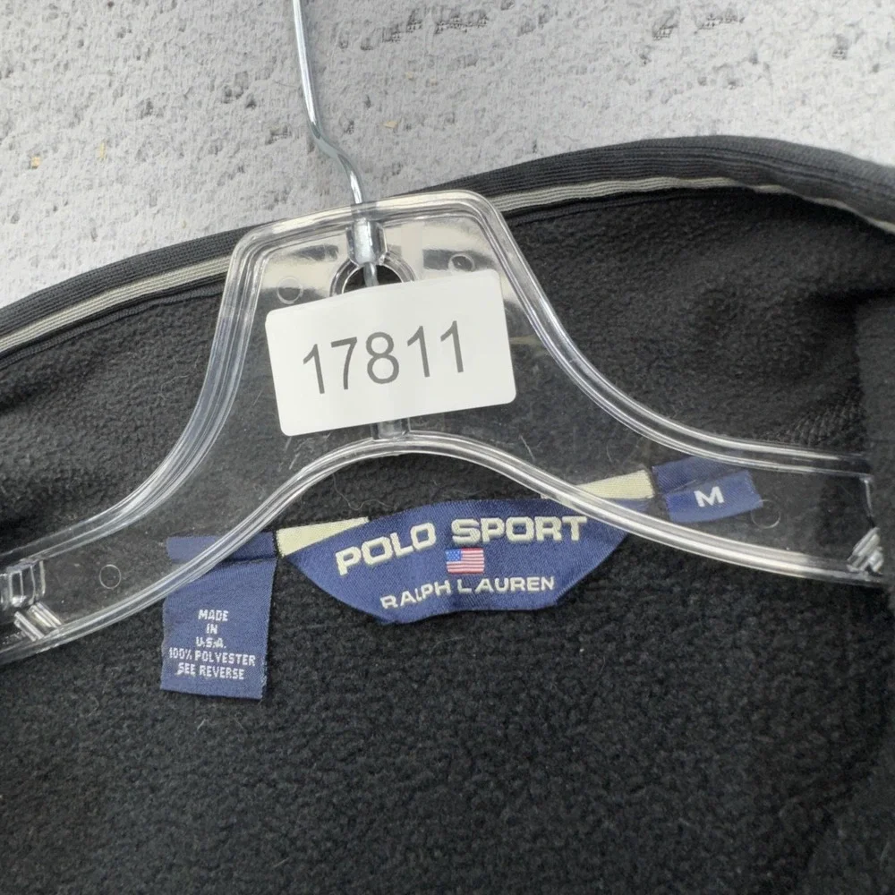 Vintage Polo Ralph Lauren Jacket Mens Medium 90s Polo Sport Full Zip Fleece USA